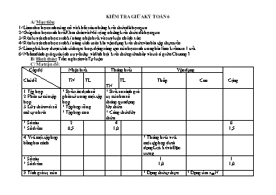Kiểm tra giữa kỳ Toán 6